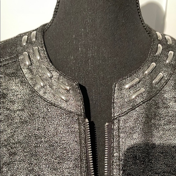 Joseph Ribkoff Metallic Charcoal Gray Jacket ptp 19-20” - Picture 2 of 9